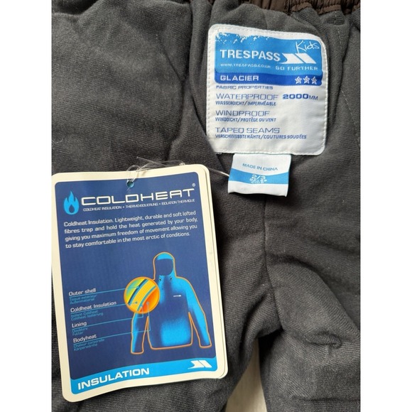 Trespass Kids Glacier Snow Pants 2/3 Years Brown Coldheat Insulated Waterproof - Picture 5 of 5